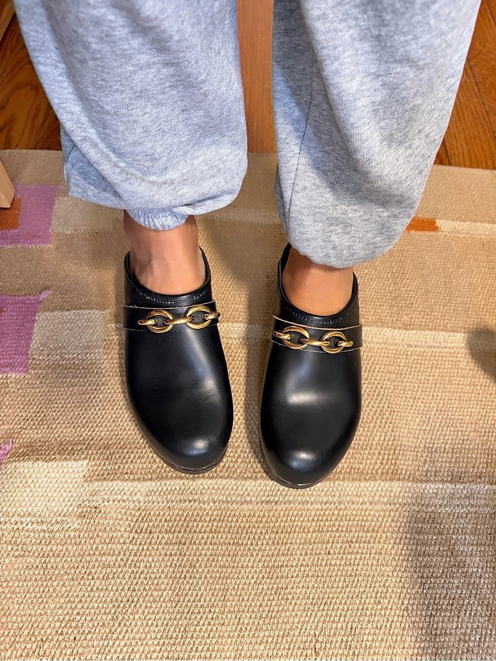 Authentic Saint Laurent Tribute Chain Clogs, Size US 10
